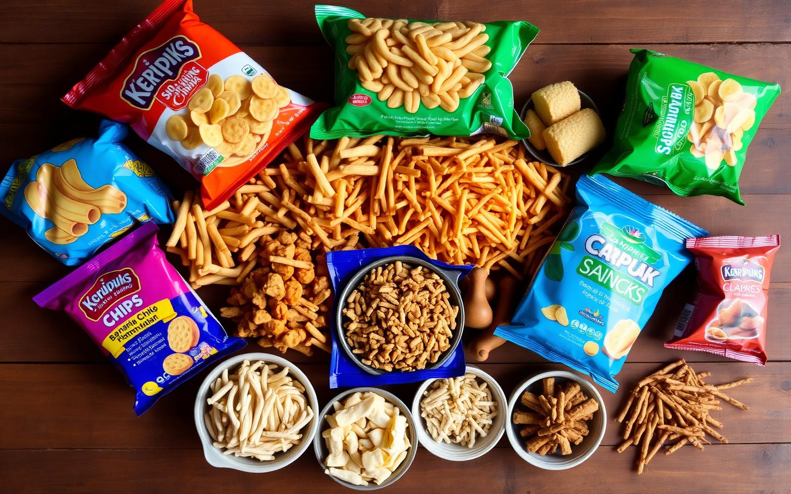 Aneka keripik dan snack khas Lampung